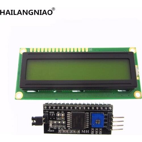 10set/lot LCD module yellow-green screen IIC/I2C 1602 LCD