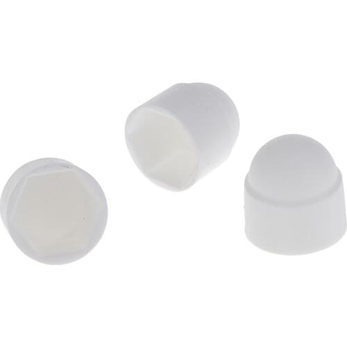 10 Pieces White Dome Nut / Bolt Cover Caps Nylon, M12 18x23mm