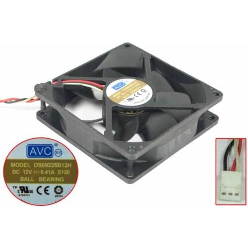 AVC DS09225B12H S120 DC 12V 0.41A 90x90x25mm 3-Wire Server Cooling Fan