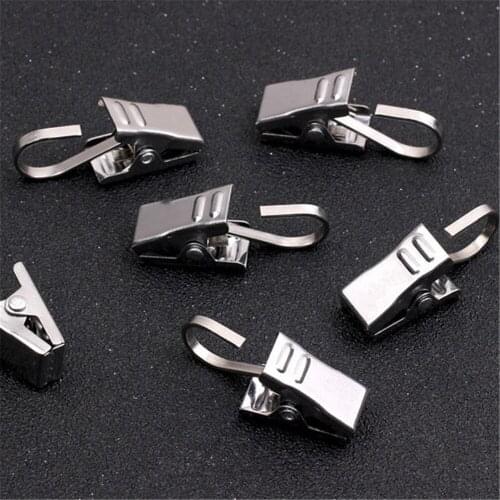 30PCS Stainless Steel Curtain Clips Metal Hanging Rod Hooks Window Shower Rings Sturdy Durable Drapery Hook Window Accessories