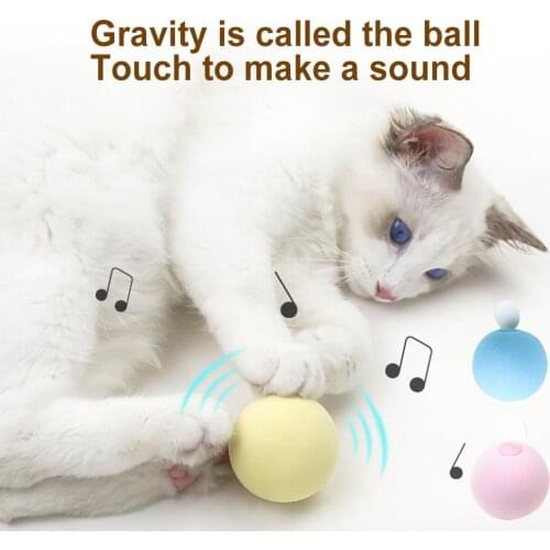 360 Degree Interactive Pet LED Glowing Motion Ball Toy Electric EVA Automatic USB Charging Cat Kitten Dog Smart Interactive Toy