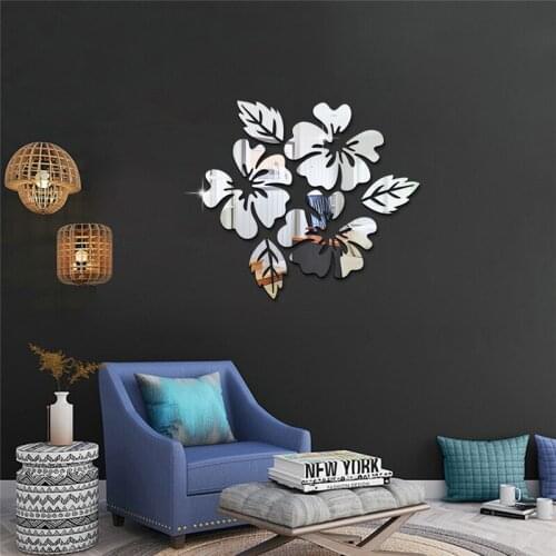 3D Sticker New Design Flowers Art Sofa Bed Background Modern Acrylic Home Decoration Diy Mirror Wall Stickers