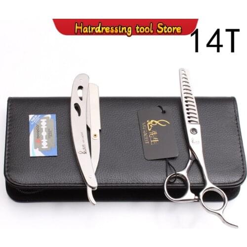 6.0" 17cm Mr Rabbit Barber Makas Thinning Scissors Hairdressers Scissors 14 Teeth Professional Hair Scissors Styling Tool T2004