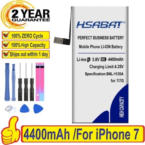 HSABAT 100% New 4100mAh Battery for iphone 7 for iphone7 for iphone 7G for iphone7G parcel within tools and Sticker