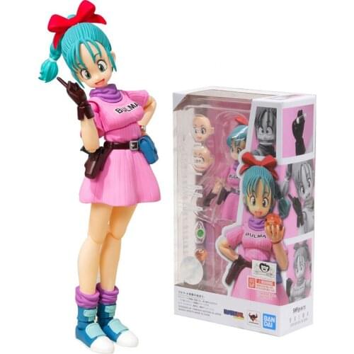 Bandai Dragon Ball Z Anime Figure SHF Bulma Super Saiyan Broli Action Figure Collections Hand-Model Toys Giftsfor Children