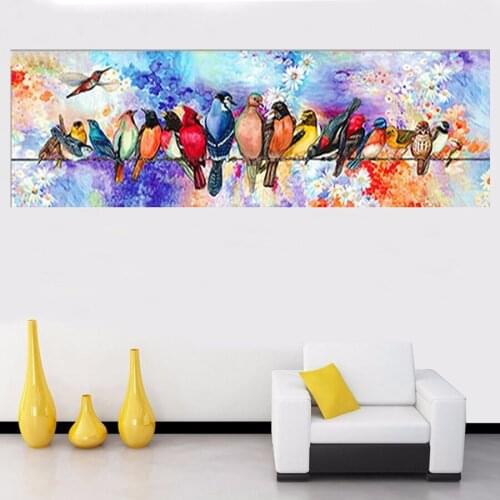 Large 5d Diy Diamond Painting Cross Stitch Abstract Birds flower Diamond Embroidery Full Square Mosaic home decor craft C541