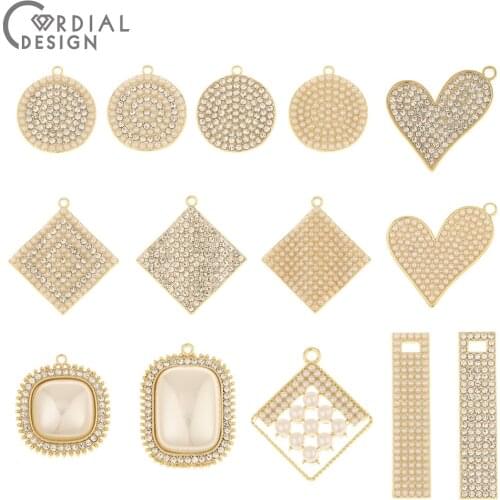Cordial Design 30Pcs Earrings Accessories/Rhinestone Pendant/Geometry Shape/DIY/Imitation Pearl/Jewelry Findings & Components