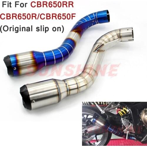For HONDA CBR650F CBR650R CBR650RR Exhaust Slip on Motorcross Modified Motorcycle Muffler Pitbike Front Pipe Racing 2014-2018