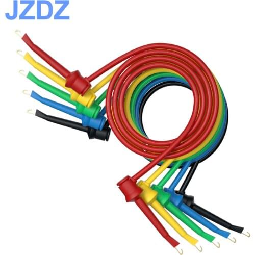 JZDZ 5pcs/set test clip to test clip/ hook Multimeter Test Lead cable 1m long 5 colors J.70034