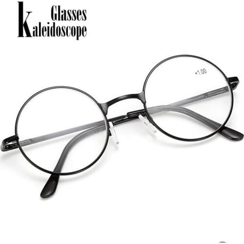 Kaleidoscope Glasses Vintage Round Metal Spring Legs Reading Glasses Retro Men Women Mirror Eyeglasse Metal Frame Red Eyewears