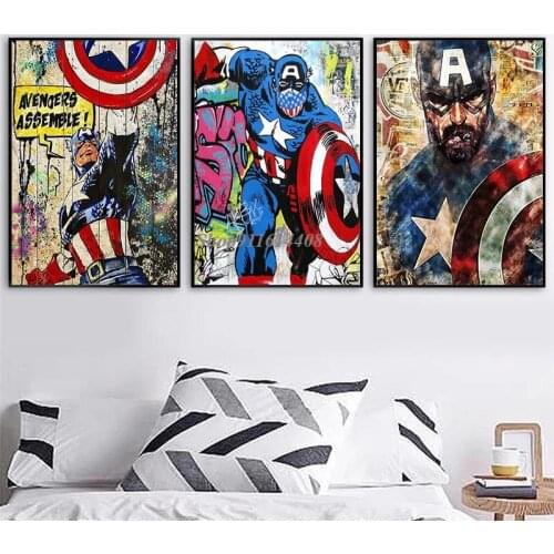 Marvel Posters Avenger Captain America Superhero Picture Canvas Painting Living Room Wall Decoration Home Decor Wall Art Prints