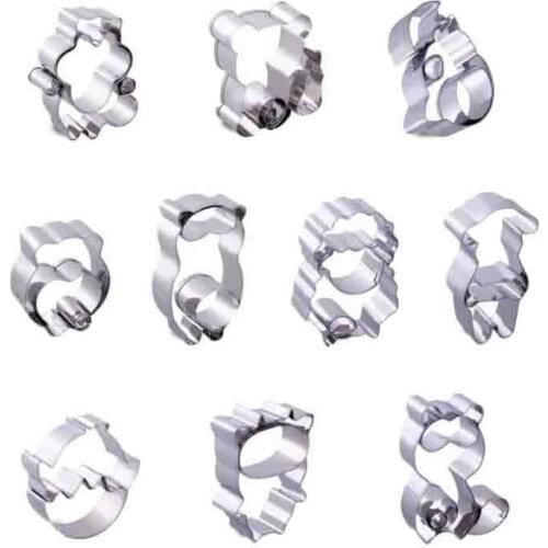Combined Animal Cookie Cutters Stainless Steel Cute Animal Candy Shape Biscuit Mold DIY Fondant Pastry Decorating Baking Tools