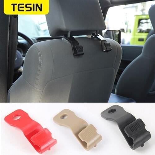 TESIN ABS Car Seat Headrest Coat Hooks Backseat For Jeep Wrangler TJ JK JL JT For Jeep Compass Multifunction Car Accessories