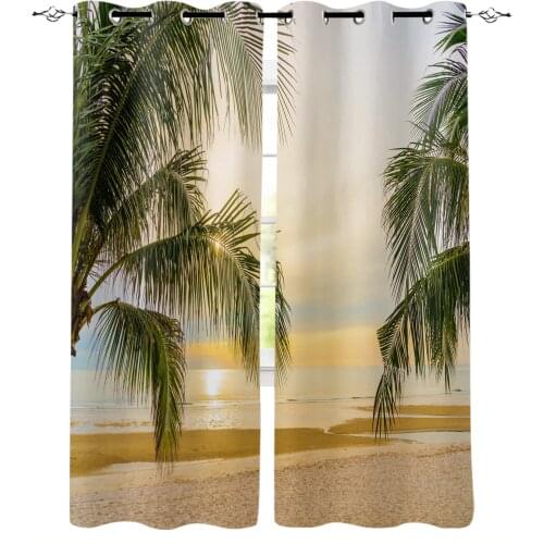 Summer Beach Palm Trees Bedroom Modern Window Curtain for Living Room Decoration Curtains Home Textile Drapes