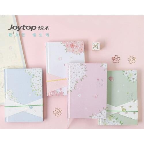 2019 New cute hardcover cherry blossom korean kawaii monthly planning notebook stationery for school girls A5 thick