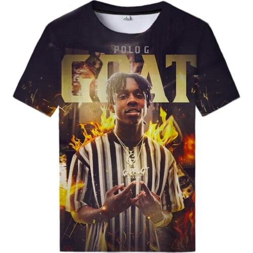 Singer Polo G 3d Printed T-shirt Summer Fashion Casual Harajuku Funny Tops Short Sleeve Round Neck Streetwear Oversize Clothes