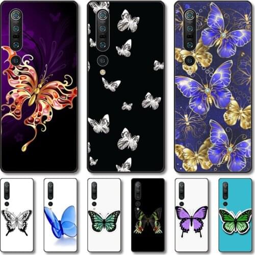 Lovely butterfly Phone Case For Xiaomi MI 11 10 9 5g Lite Ultra Pro Note S Black Shell Cover