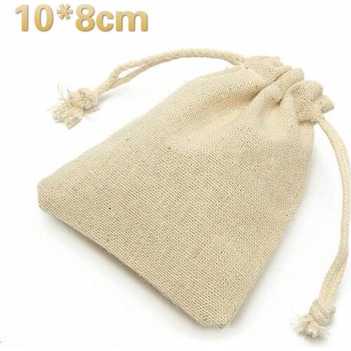 30pcs/bag 10cmx8cm natural jute linen linen drawstring gift bag Drawstring bag, decorations, Christmas gift bag