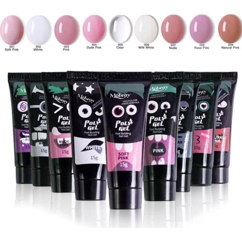 9PCS/Set 15ml Soak off Poly Nails Gel UV Acryl Gel Quick Building Finger Extension Nail Gel Camouflage UV LED Hard Builder Gel