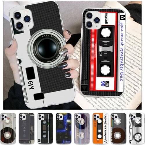Retro Vintage Camera Cassette Music Phone Case For IPhone 12 11 Pro Max Xs X Xr 7 8 6 6s Plus 5s Se 2020 Transparent Cover