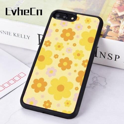 LvheCn Rubber Silicone Phone Case Cover For iPhone 6 6S 7 8 PLUS XR X XS 11 12 PRO MAX MINI Yellow Flower