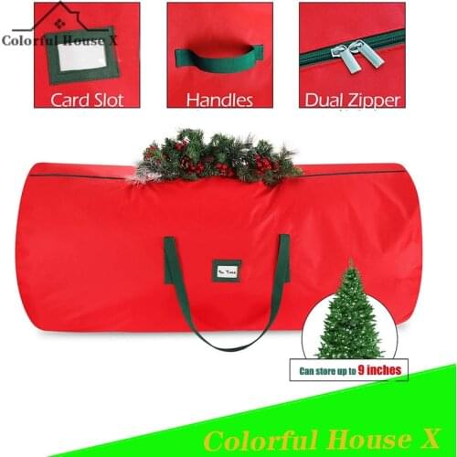 Christmas Gift Organizer Bag Holiday Wreath Storage Sack Large Size Waterproof 600D Oxford Cloth Christmas Tree Storage Bag Red