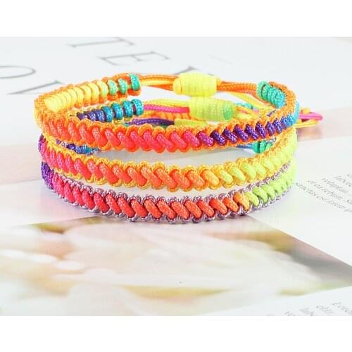 Handmade Rainbow Thread Bracelet Men Women Good Lucky Rope Bracelets Bangles Adjustable LGBT Pride Wristband Lover Jewelry Gift