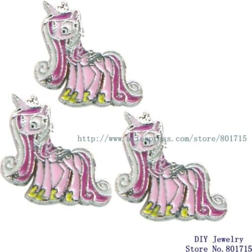 8mm slide charms 50pcs cartoon charactors horse wholesales DIY charms Internal Dia.8mm fit 8mm band wholesales free ship SL0305