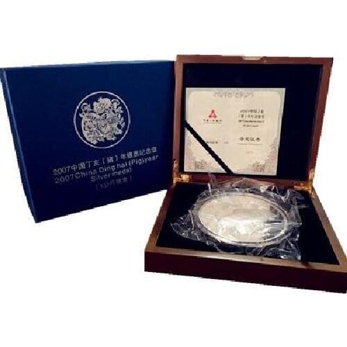 Pig of 1kg silver plated coin with box and certification Free Shipping