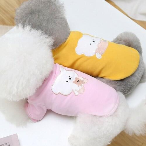 Pet Sweater Clothes Autumn White Bear Sweater Cotton Cute Soft Comfortable Sweater Coat Winter Keep Warm Clothing Simple Teddy