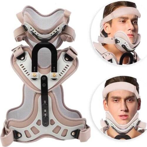 Comfortable Lightweight Head Neck Chest Orthosis After-Surgery Fixation Rehabilitation Brace Cervical Spine Injury Support Belt