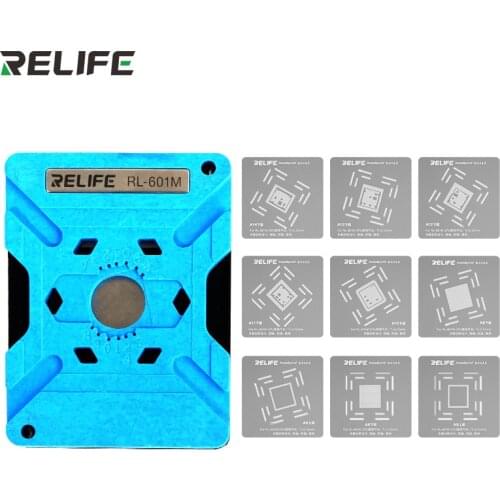 RELIFE RL601M 7 in 1 Universal CPU Reball Stencil Platform For iPhone 6-12 Pro Max IC Chip