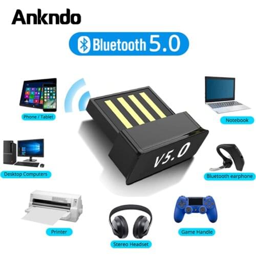 USB Bluetooth Adapters BT 5.0 USB Wireless Computer Adapter Audio Receiver Transmitter Dongles Laptop Earphone BLE Mini Sender