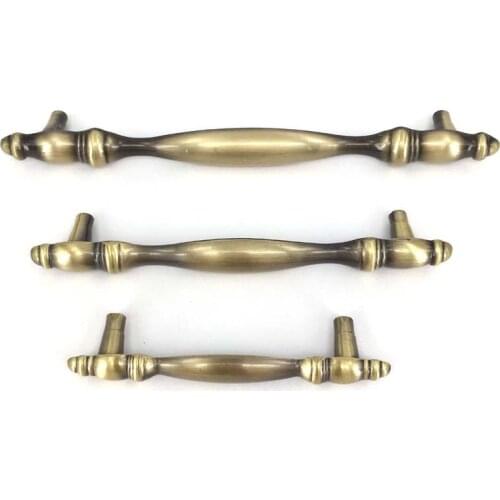 Vintage Creative Bamboo shape Kitchen Cabinet Handles Bronze Closet Drawer Pulls Knobs one Piece