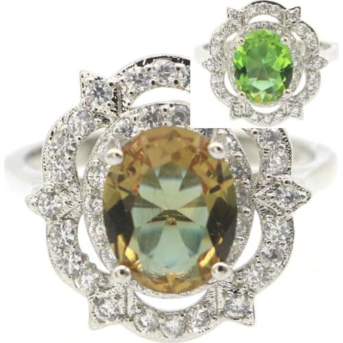 23x21mm Anniversary 5.3g Paris Blue Topaz White CZ Ladies Bride Weddings 925 Sterling Silver Rings Eye Catching