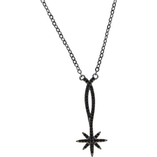 2020 Rushed For Women Party Chocker Gun Plated ,black Zirconia Star &cross Short Necklace Jewelry Collares Mujer Collier Femme