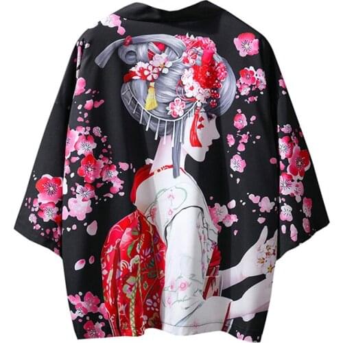 Women Kimono Shirt Traditional Japanese Kimonos Cardigan Sunscreen Thin Summer Japan Style Kimono Yukata Asian Clothes