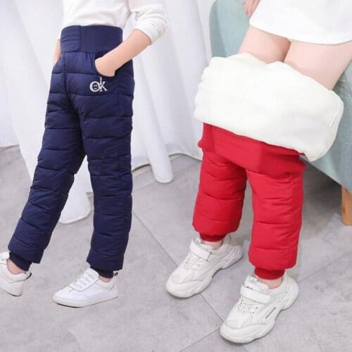 Baby Boys girls winter warm trousers kids outwear 3-15T children clothes fleece inside sport trousers teenage trousers outwear