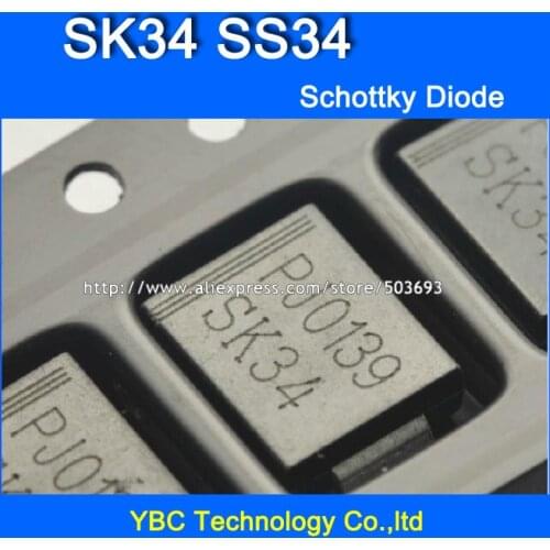 200pcs/lot SK34 SS34 SMC 3A/40V 1N5822 Schottky Diode