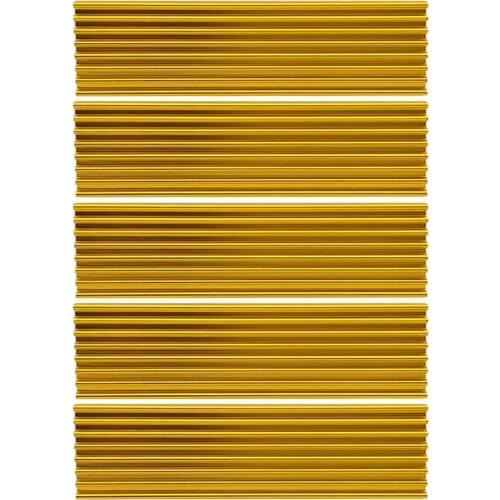 5PCS M.2 Heatsink SSD Aluminum alloy Cooling Cooler Heatsink Thermal Pads for NGFF NVME PCIE 2280 SSD Hard Drive Disk Gold Color