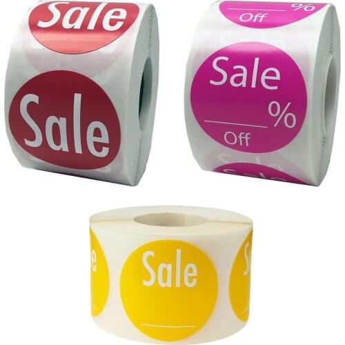 500pcs/Roller Writable Discount Tag Percent Off Labels Price Note Adhesive Sale Stickers Hot Peel Apply Moving Storage Promotion