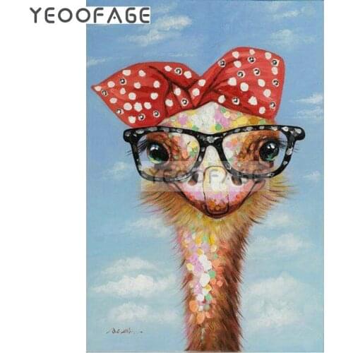 DIY 5D Diamond Embroidery animal Pattern diamond Paintings cross stitch ostrich picture Rhinestones Diamond Mosaic Kits