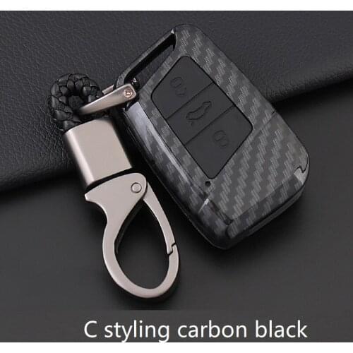 Carbon Fiber Silicone Car Key Cover Case For Volkswagen VW MAGOTAN Tiguan MK2 2017 2018 2016 Passat B7 B8 CC For Skoda Superb A7