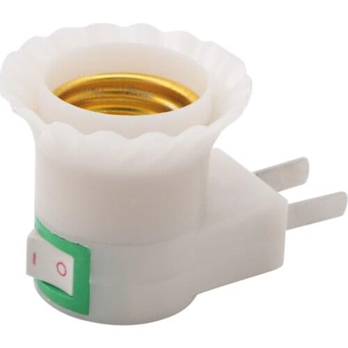 E27 Base To AC Power 110V 220V Lamp Bulb Socket Adapter Converter On OFF Switch Q0KF