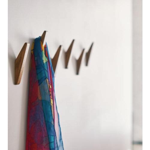 Wood wall hook wall hooks for hanging clothes Wood Coat Hanger Home Decorative Hangers Key Holder Wall Rack Key Shelf WF109