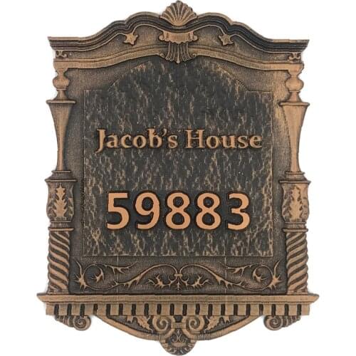 Apartment Villa Door Plate Style Sign Carve Name Custom Made House Number European Home Acrylic 19cm X 15cm Metalworking