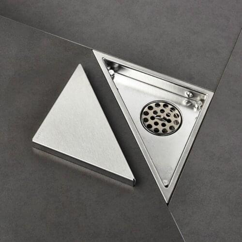 Tile Insert Triangle Floor Waste Grates Bathroom Shower Drain Floor Drain Antique Fltro Ducha Drain Hair Invisible