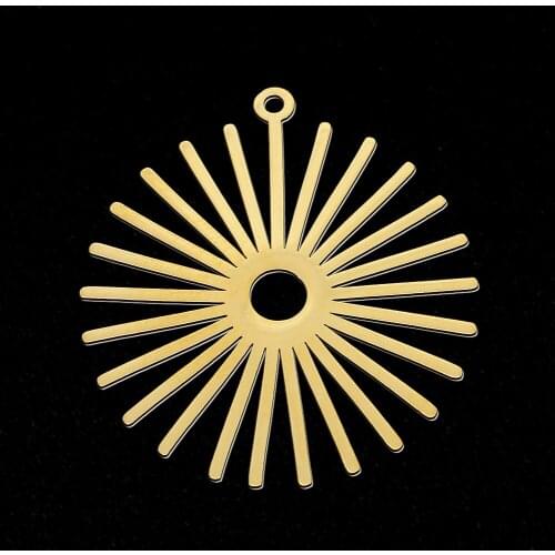 5pcs/lot 100% Stainless Steel Round Sun DIY Earring Pendant Charm Wholesale Never Fade Top Quality Pendants Factory Prices