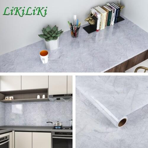 Kitchen PVC Wall Stickers Marble Counter Bench Top Wallpaper Bathroom Self-Adhesive Waterproof Contact Paper Removable Decals