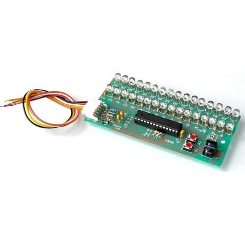 MCU Adjustable Display Pattern LED VU Meter Level Indicator Amplifier Audio 16 LED Dual Channel Green lamp light DC 8V to 12V